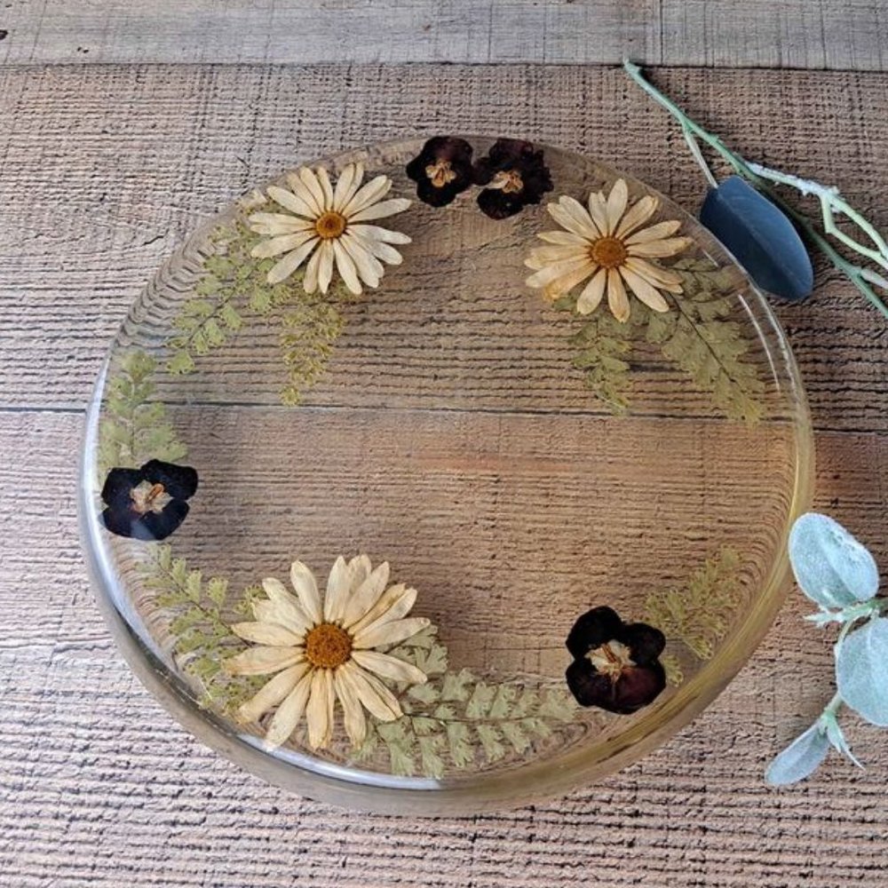 Vintage Floral Lucite Trivet